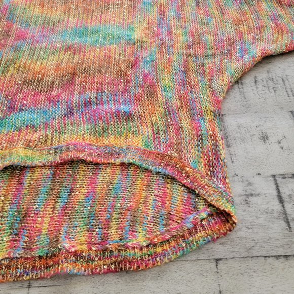 Miss Sasa Rainbow Sequin and Yarn Sweater with Cinched Sleeves - Picture 10 of 16